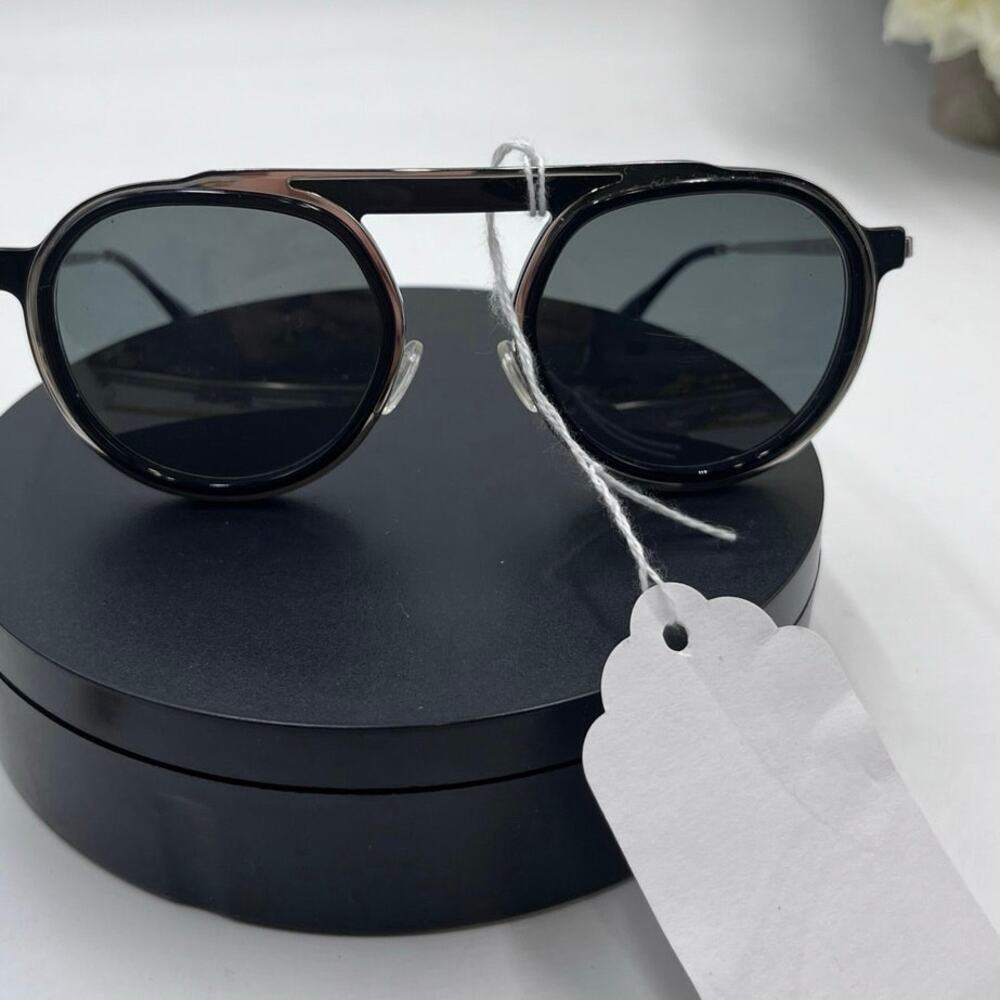 Thierry Lasry Black Sunglasses Silver Trim Ghosty‎ 701 Size 51-22-135 Flat Front